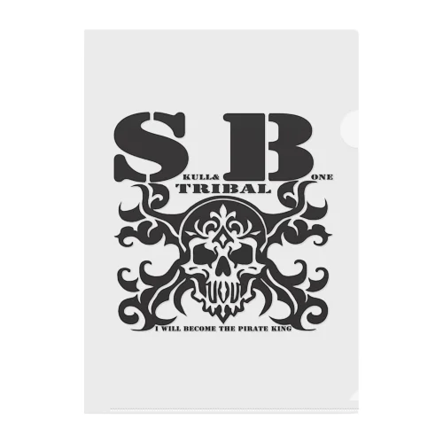 SKULL&BONE TRIBAL BLK Clear File Folder