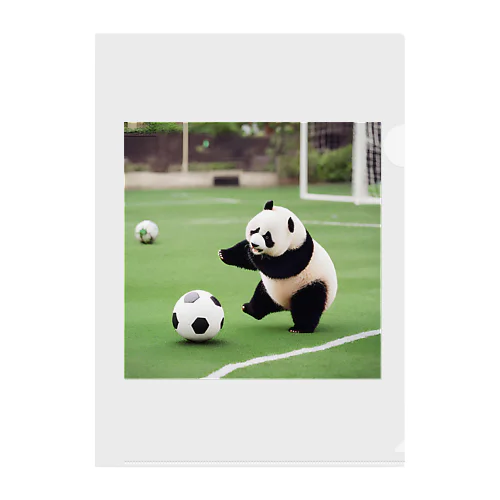 サッカーをするパンダ Clear File Folder