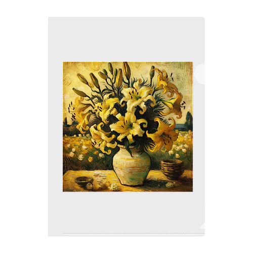 ゴッホ風「ユリ」 Lily Van Gogh style01 Clear File Folder
