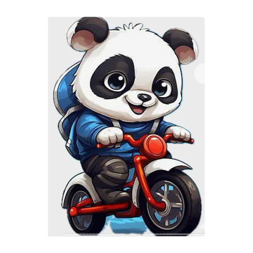 可愛いバイク&パンダ クリアファイル
