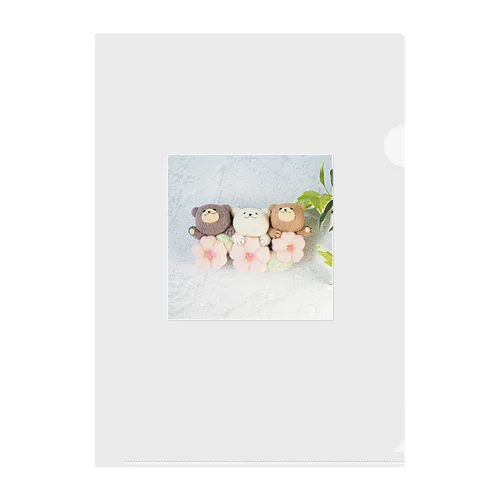 くまの3兄弟（桜） Clear File Folder