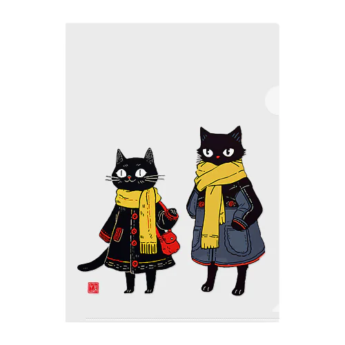 黒猫夫婦のお買い物 クリアファイル