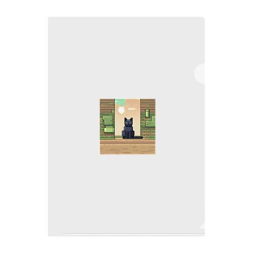 街中でたたずむ黒猫 Clear File Folder