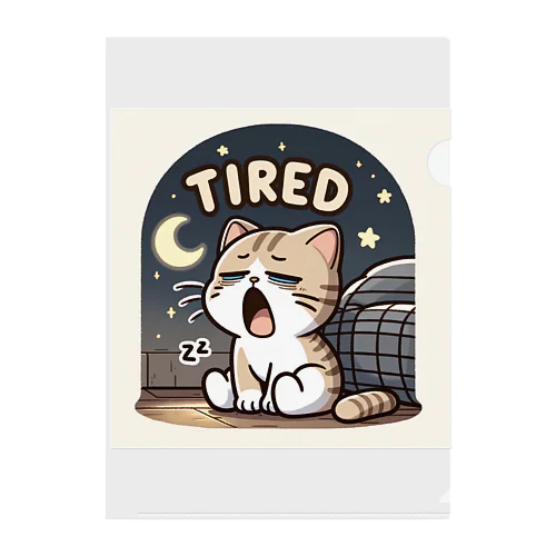 Tired cat7 Clear File Folder