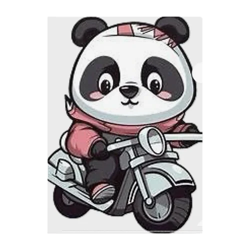 Cute bike and panda-chan クリアファイル