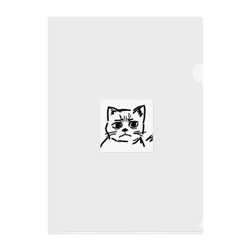 訝しげな顔の猫 Clear File Folder