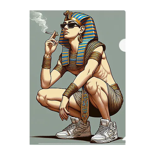 Smoking Pharaoh Clear File Folder