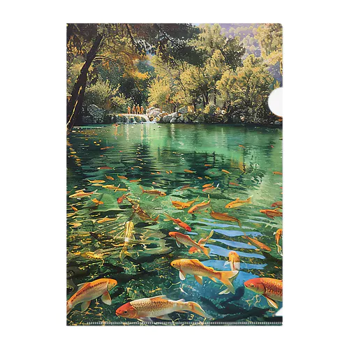 透き通ってる長良川で泳いいる魚たち アメジスト 2846 Clear File Folder