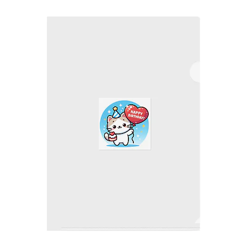 ハピバ　にゃんだふるきゃっつ Clear File Folder