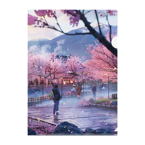 満開の桜を鑑賞する私 アメジスト 2846 Clear File Folder