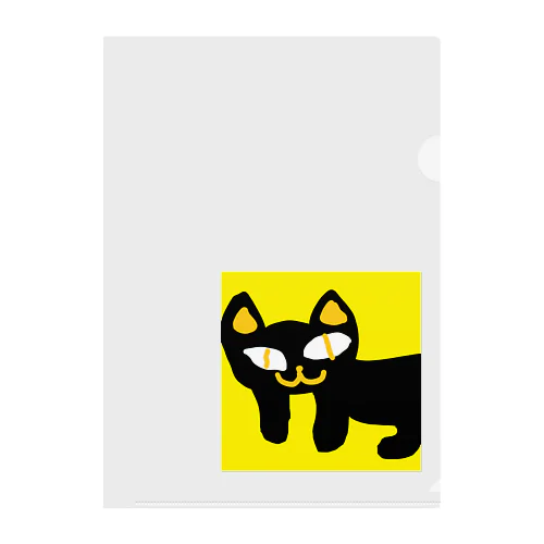 月夜の黒猫 クリアファイル