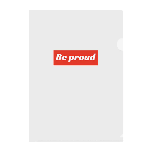 Be proud 赤ロゴ Clear File Folder