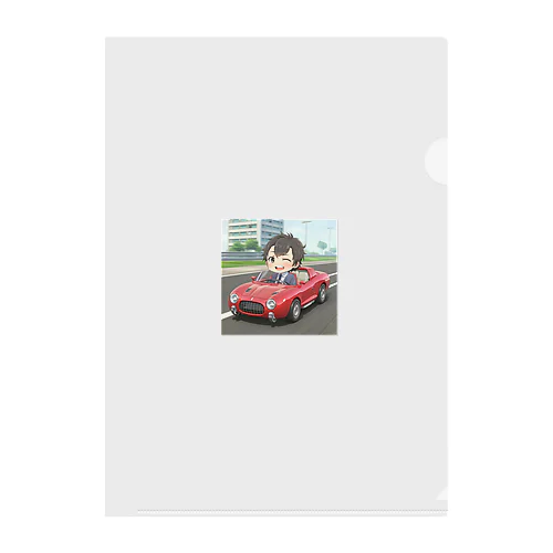 オープンカーでウィンク＠サラリーマン Clear File Folder