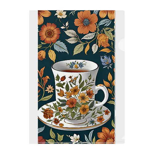 花の詩カップ(The Flower Poetry Cup) Clear File Folder