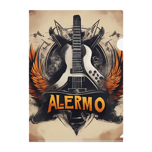 ALERMO ギターデザイン Clear File Folder