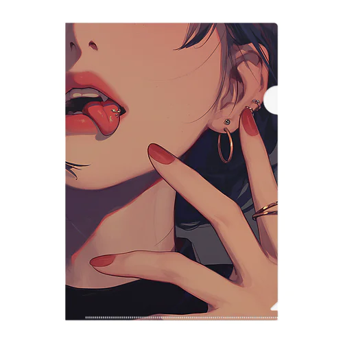 Tongue Piercing Clear File Folder