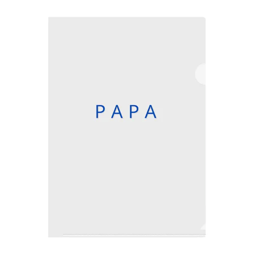 PAPA（ブルー） Clear File Folder