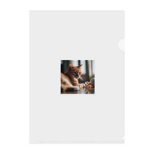 遊んでいる猫 Clear File Folder