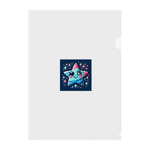 ふわふわかわいい星が集まったデザイン Clear File Folder