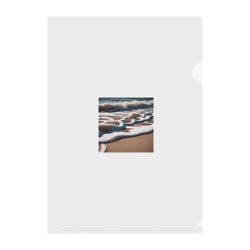 海岸に広がる砂浜と波打ち際 Clear File Folder