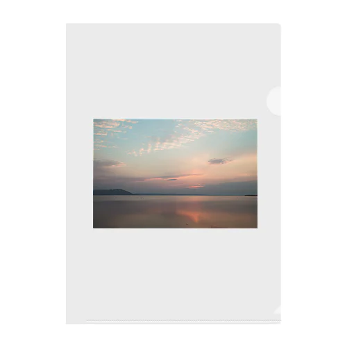 サロマ湖の夕景 早春の揺らめき Clear File Folder