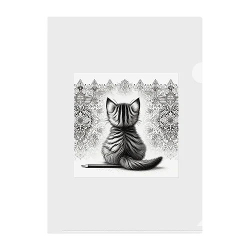 Back-raised Dream Cat 3 Clear File Folder