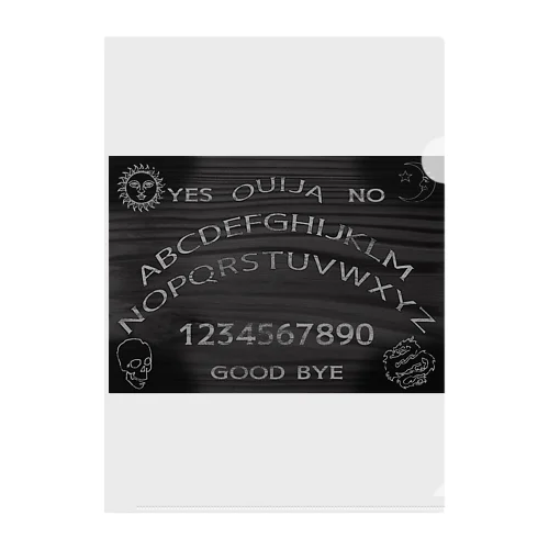 BLACK OUIJA BOARD Clear File Folder