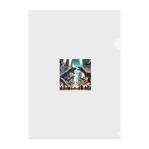 Jurassic Uproar: The Metropolis Encounter Clear File Folder