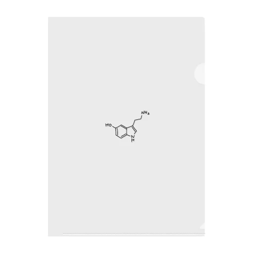 精神安定 セロトニン（ブラック）Serotonin（Black） Clear File Folder