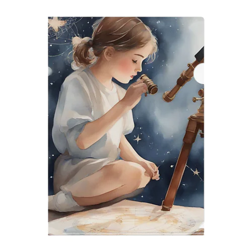 Constellation Girl Clear File Folder