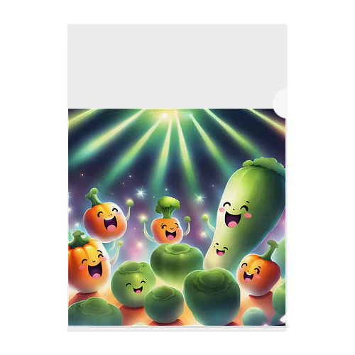 ライブで盛り上がる野菜たち Clear File Folder