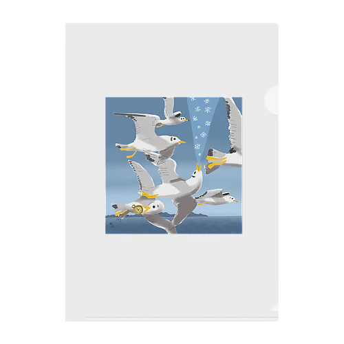 カモメ　seagulls   Clear File Folder