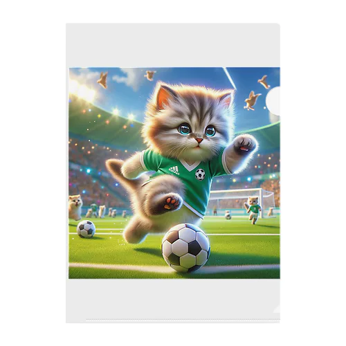 サッカーにゃんこ Clear File Folder