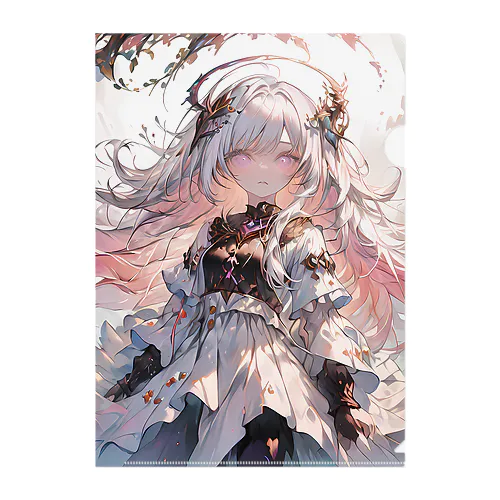 White Pink Druid Clear File Folder