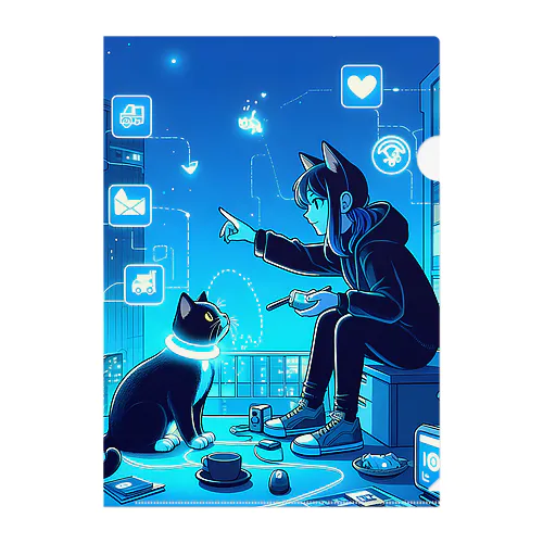 黒猫とスマートライフ Clear File Folder