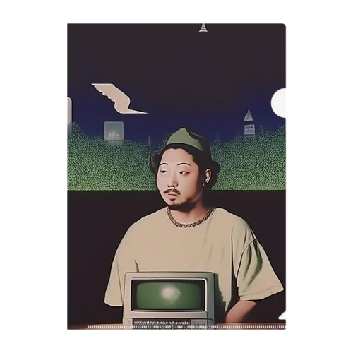 computer lover rapper Clear File Folder