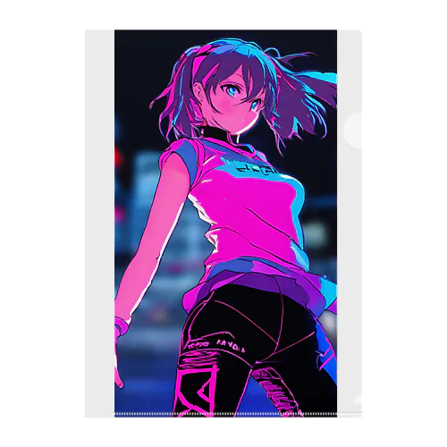  #Neon Shibuya ver3 Clear File Folder