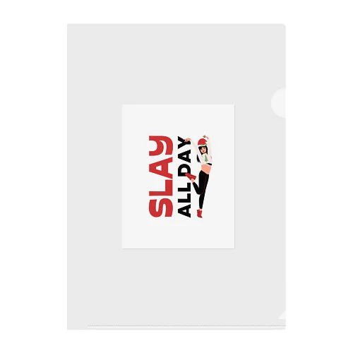 SLAY ALL DAY Clear File Folder