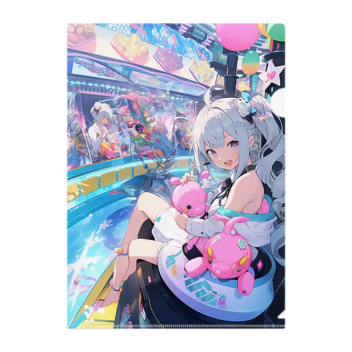 シ一バラダイスで遊ぼう　クニちゃん　2496 Clear File Folder