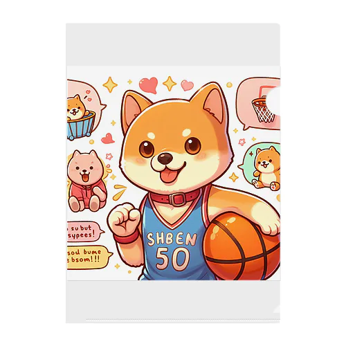 バスケットボール犬　SHBEN Clear File Folder