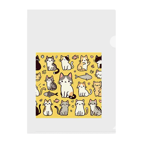 たくさんのキュートな猫たちがお出迎え😸 Clear File Folder