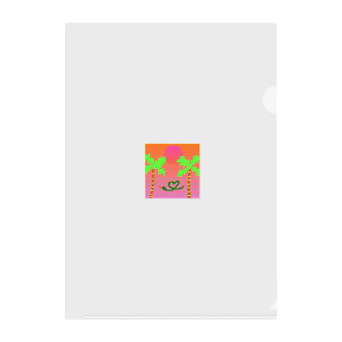 vaporwave風ヘビくん Clear File Folder