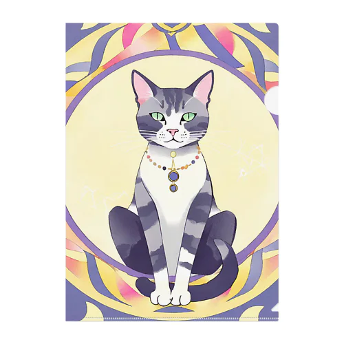 猫と魔法陣 Clear File Folder