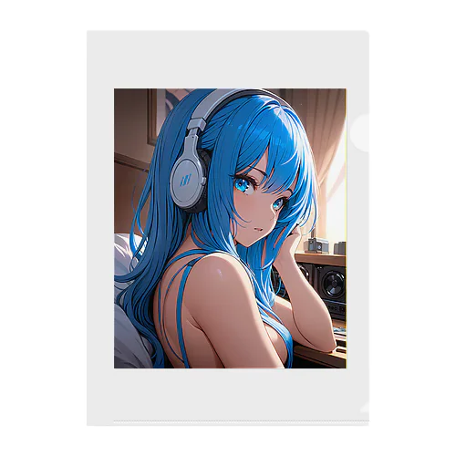青い髪の少女 クリアファイル