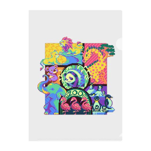 Pixelart graphic “Zoo Animals” Clear File Folder