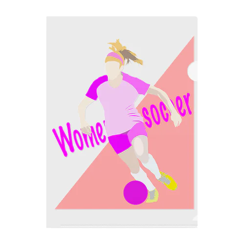 women’s soccer スターフォワード Clear File Folder