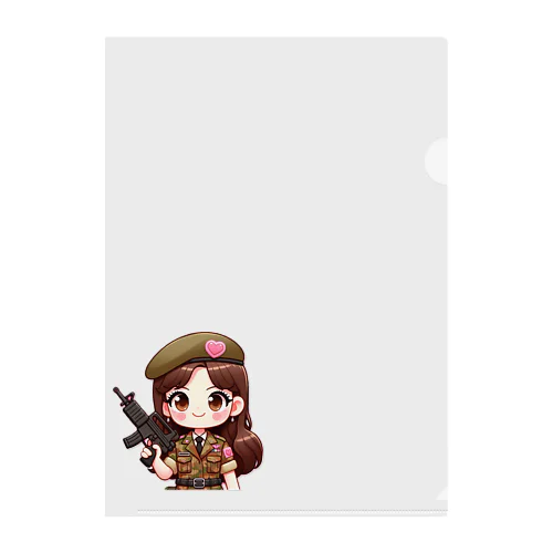army girl Clear File Folder