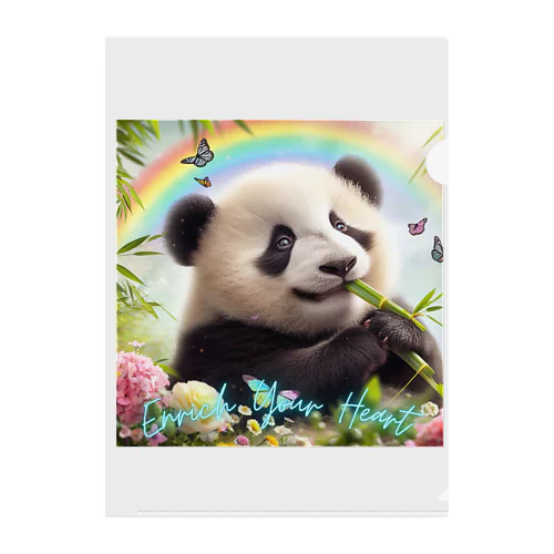 PANDA ENRICH YOUR HEART Clear File Folder