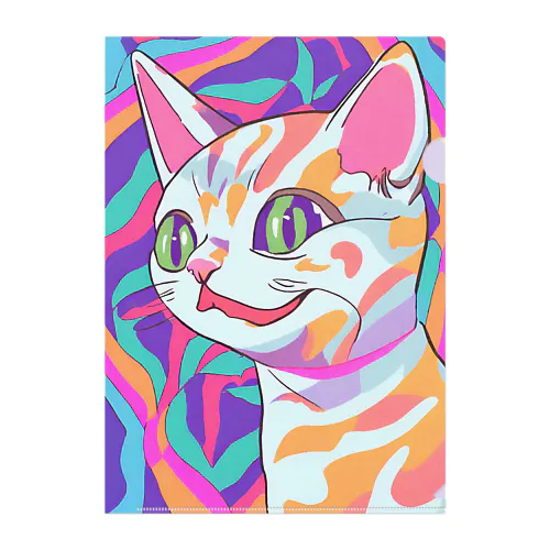 Psy Cat Clear File Folder