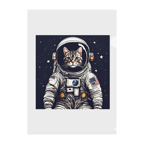 猫の宇宙飛行士 Clear File Folder